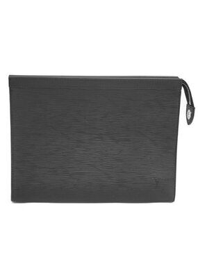 Louis Vuitton Pochette Voyage Clutch Epi Noir Black Silver